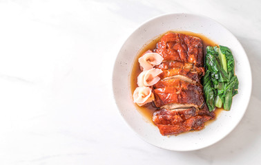 roasted duck on table