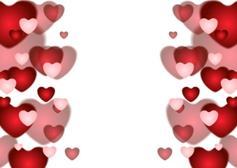 Abstract red Valentines Day hearts background