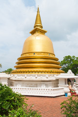 Golden buddhist dagoda or stupa monument