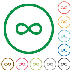 Infinity symbol flat icons with outlines