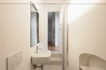 Fototapeta na wymiar Modern bathroom with floor tiles