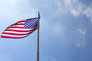 Flag of United States on a flagpole