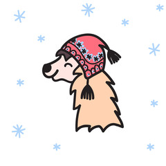 Vector illustration. Cute character lama