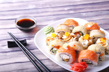 Fresh and tasty Japanese sushi set