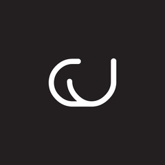 initial letter rounded logo modern white