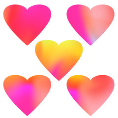 Beautiful mobile app mild color gradient hearts collection