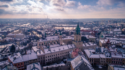 Fototapeta premium Zimowy Lublin z lotu ptaka