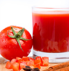Tomato Juice Glass Shows Refreshment Refresh And Beverage