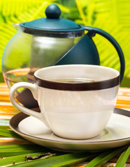 Tea On Patio Indicates Patios Beverages And Outdoors