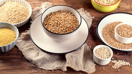 Ancient grains, seeds, beans