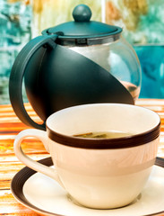 Cup Of Tea Shows Refresh Refreshes And Teas