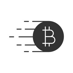 Flying bitcoin glyph icon