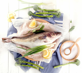 Raw cod fish