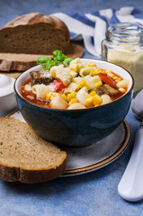 Traditional Italian soup with pasta