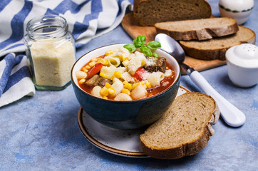Traditional Italian soup with pasta