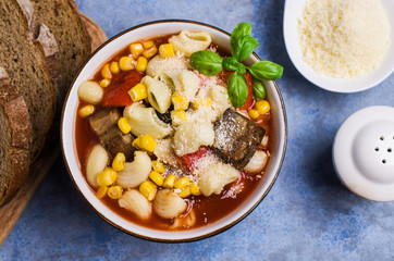 Traditional Italian soup with pasta