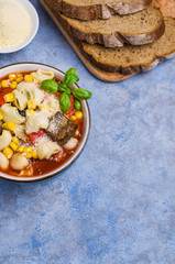 Traditional Italian soup with pasta