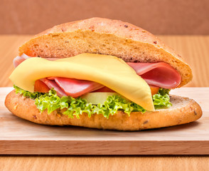 Ham Cheese Roll Represents Bread Dairy And Tasty