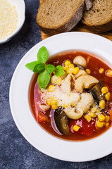 Traditional Italian soup with pasta