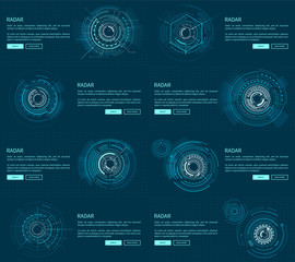 Radar Webpages Collection Vector Illustration