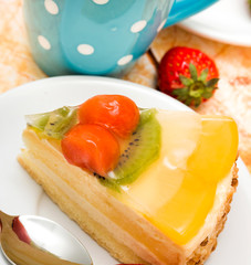 Strawberry Cake Plate Means Fresh Cream Gateau And Bakery