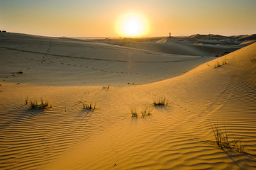 Fototapeta na wymiar Sunset in desert