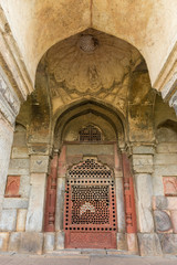 Window at Isa Khan's Tomb, Humayuns Tomb in Delhi, India