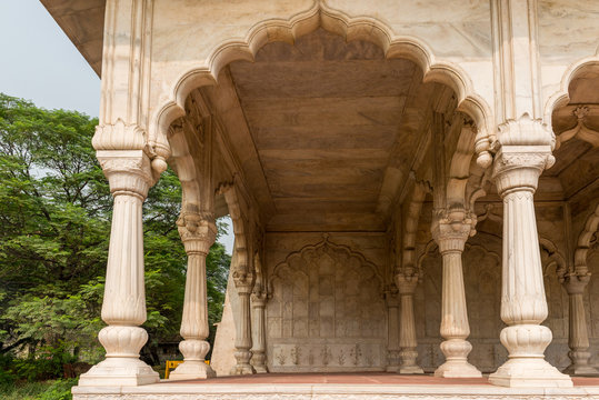Bhadon Pavilion in Red Fort in Old Delhi, India