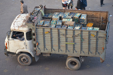 Trucks in Marrakech. Morocco