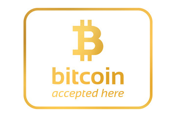 golden sign - bitcoin accepted here