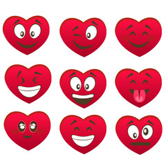 Valentine s set of heart smiles