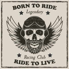 Vintage motorcycle t-shirt vector grunge illustration