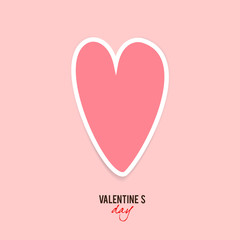 Elegant background with pink paper vector heart. Valentine's Day