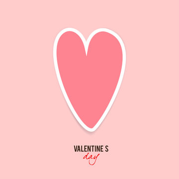 Elegant background with pink paper vector heart. Valentine's Day