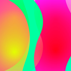 Trendy bright colorful background with wavy lines.