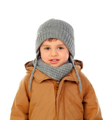 Beautiful child with wool scarf and coat