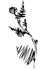 vector sketch abstract flower