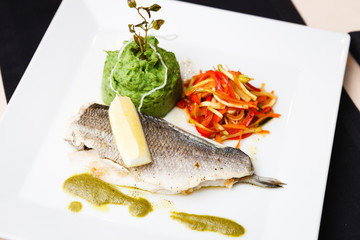 Dorada in herbs sauce