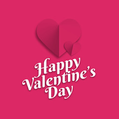 Illustration of hearts of pink color. Background hearts for cards, promotions, posters, banners and decoration. Design with hearts for lovers' day. Text Happy Valentine's Day.