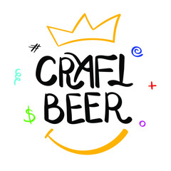 New style colored craft beer logo lettering vector illustration
