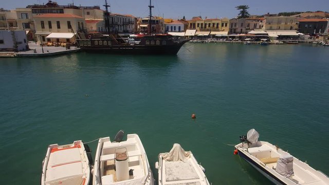 Speed Boats & Harbour Buildings; Rethymnon & Pantanassa; Rethymnon, Crete, Greece