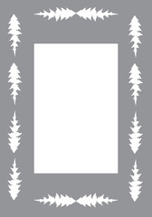 Hand drawn Dandelion leaves card vector template in a gray color palette 