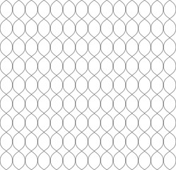 Fototapeta premium Vector seamless pattern in Arabian style. Abstract graphic monochrome background with thin wavy lines, delicate lattice.