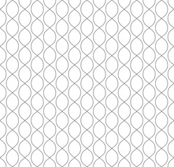 Vector seamless pattern in Arabian style. Abstract graphic monochrome background with thin wavy lines, delicate lattice.