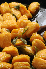 Pumpkin gnocchi Kürbis-Gnocchi de calabaza di zucca Sütőtök 