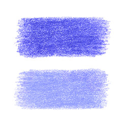 Blue crayon scribble texture stain isolated on white background