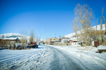 Fototapeta na wymiar On the winter road