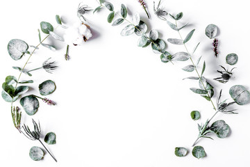 Trendy design with eucalyptus pattern on white background top vi