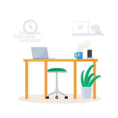 Office, empty workplace vector illustration