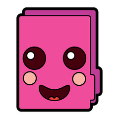 folder document kawaii cute cartoon vector illustration